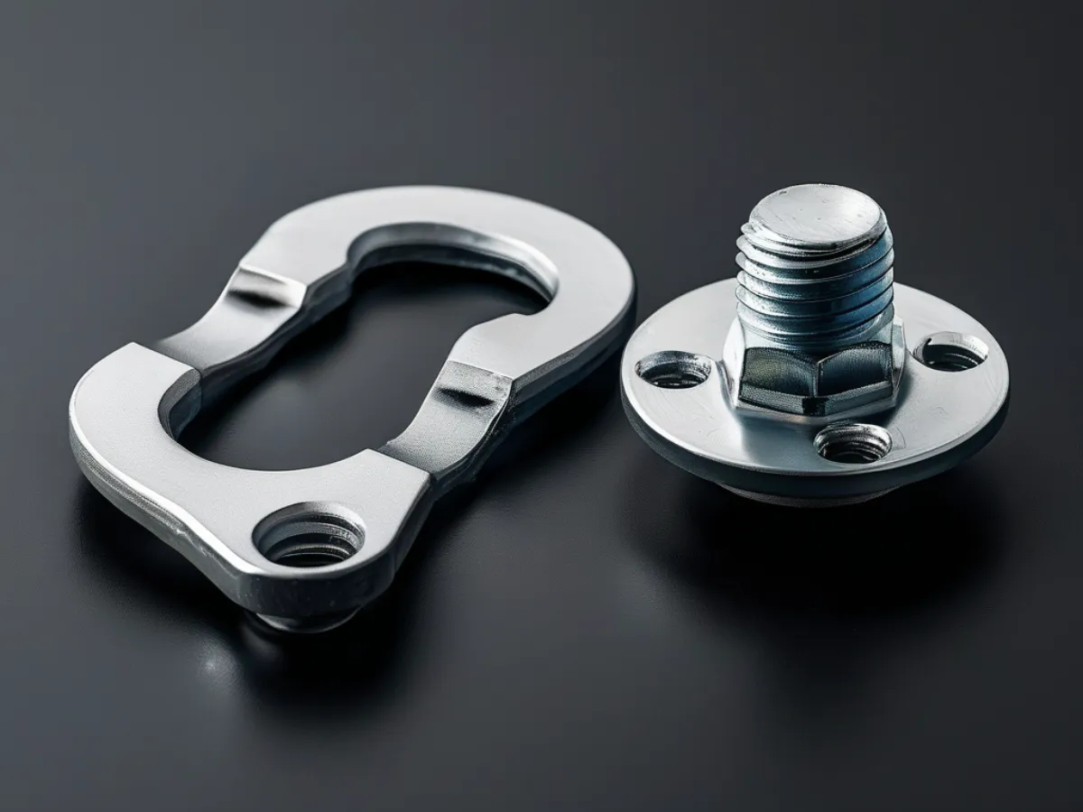 Laser-cut steel anchor plates with bolt holes and welded studs