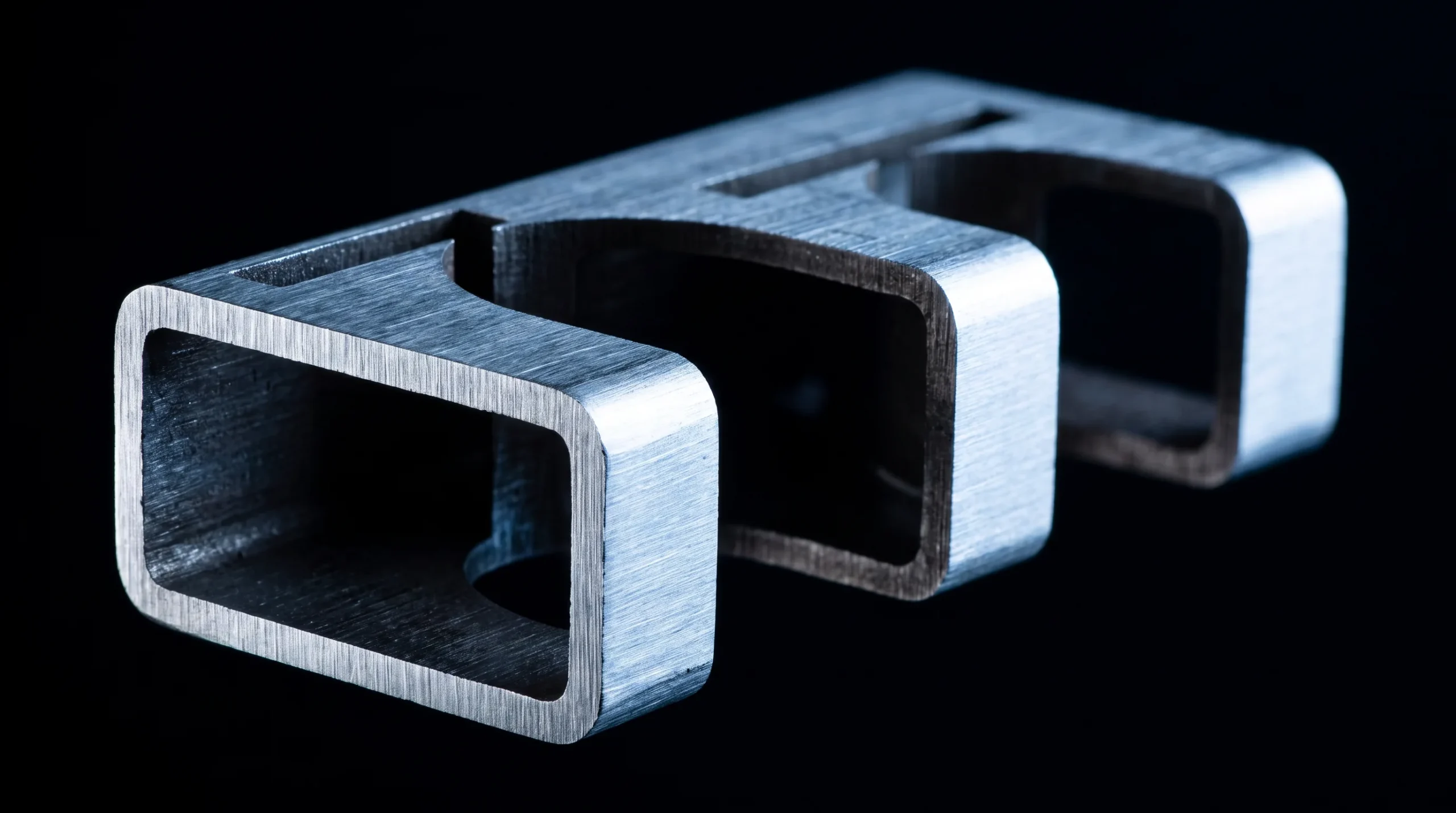 Laser-cut stainless steel parts with different surface finishes