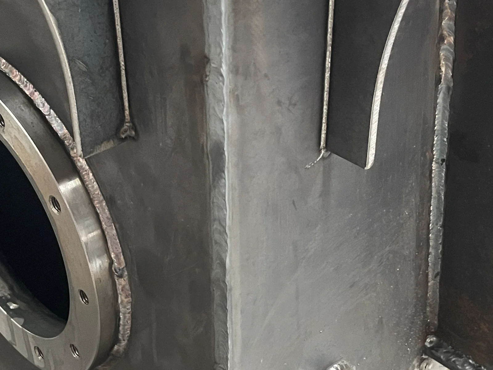 Welded machine frame
