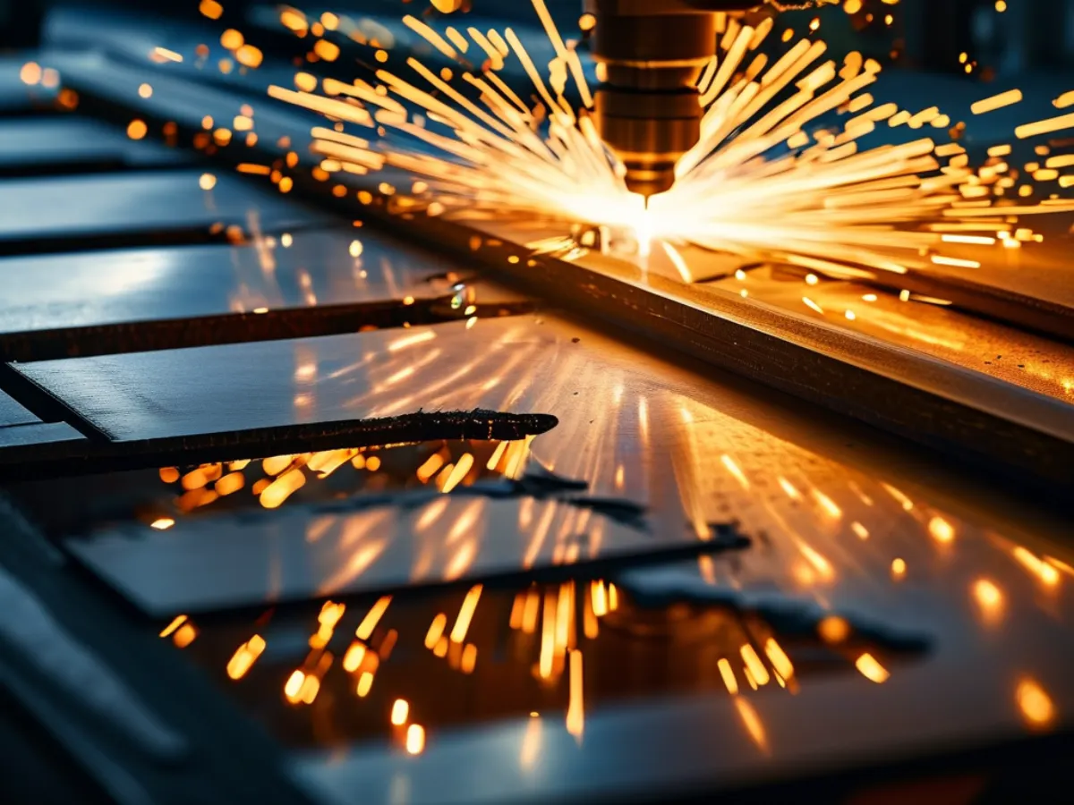 Steel formwork being fabricated by fiber laser cutting